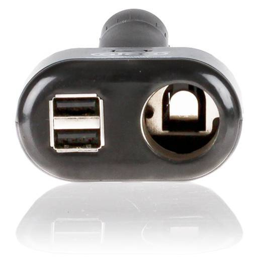 Разветвитель прикуривателя Alca (1 выход + 2 USB выхода) с предохранителем 15A